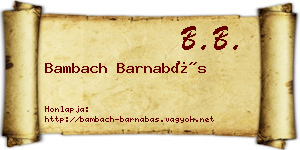 Bambach Barnabás névjegykártya